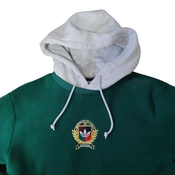 Adidas Mens Size Small‎ Green Collegiate Crest Pullover Fleece Hoodie With Crest - Picture 3 of 9